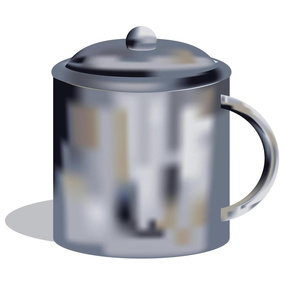 Metal Enamel Aluminum Tin Mug Vector Illustration