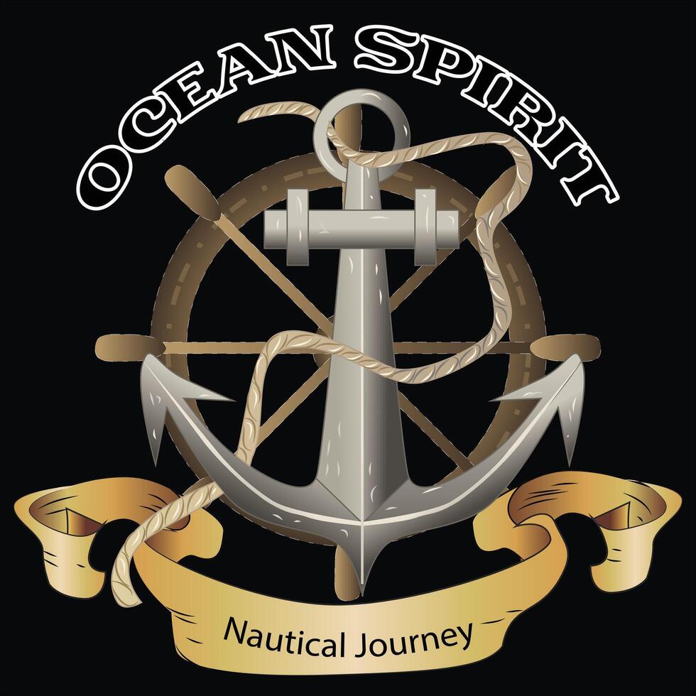 Oceano espíritu náutico viaje camiseta gráficos vector