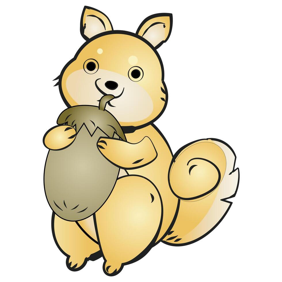 Cute Cartoon Squirrel Vector Illustration