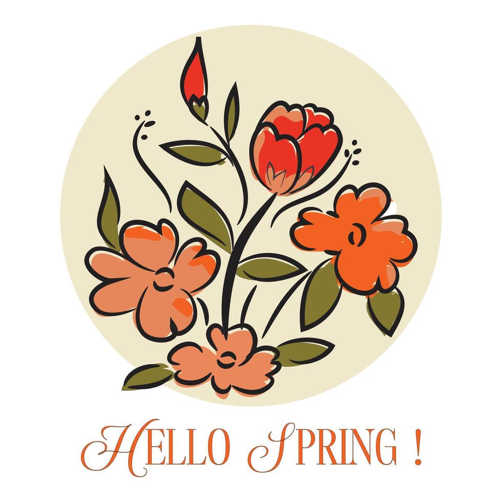 Hello Spring Sign vector