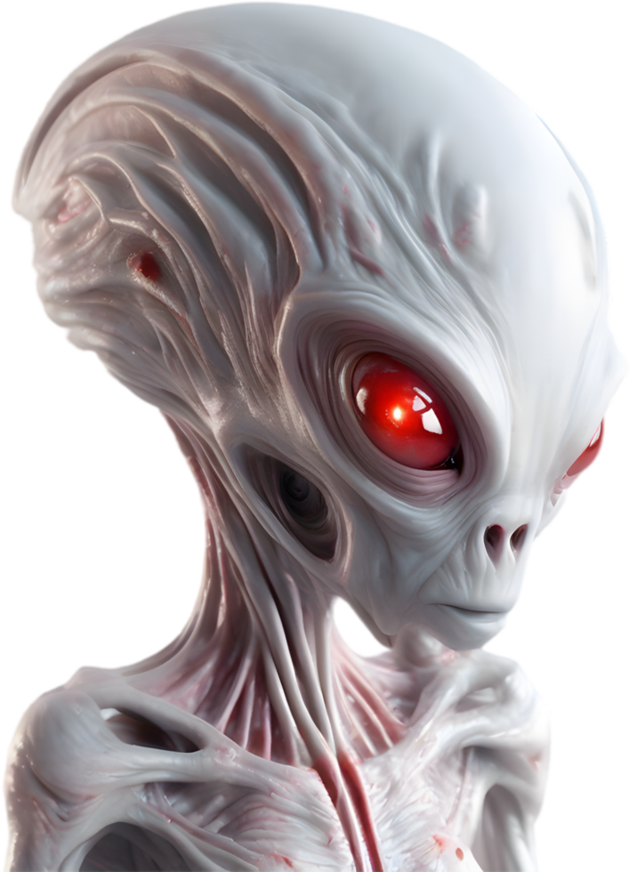 AI generated Close-up of a scary alien image. png