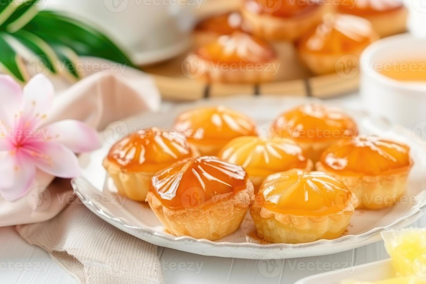 AI generated Kue nastar or pineapple tart. indonesian eid snack, kue lebaran photo