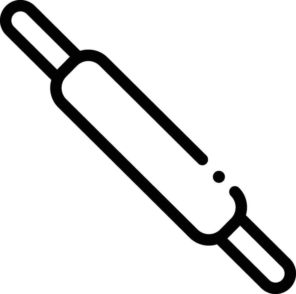 a black and white drawing of a rolling pin vector