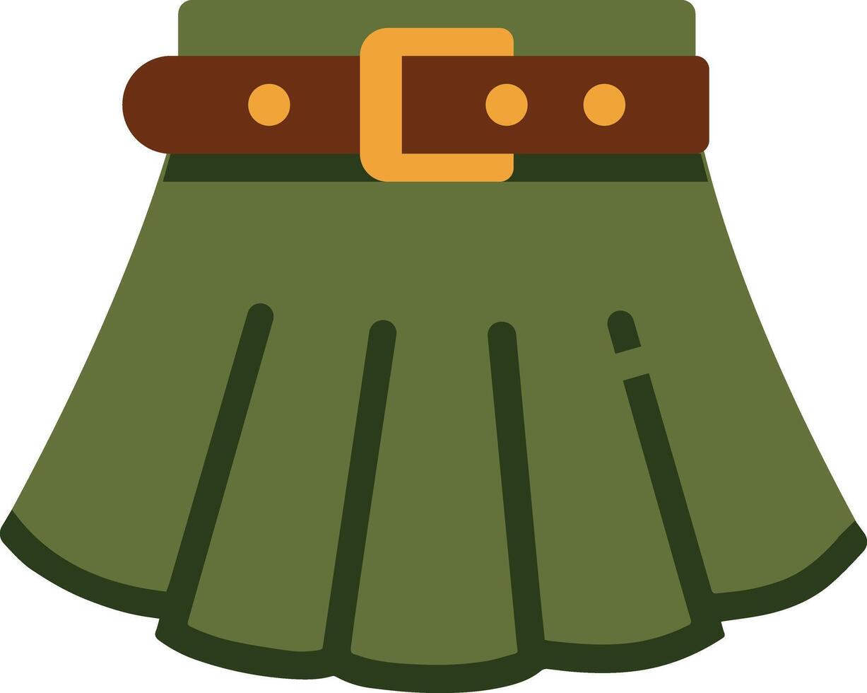 a green skirt with a belt on it vector
