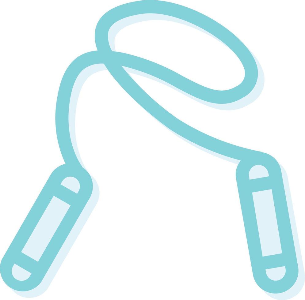 a blue jump rope with two handles vector