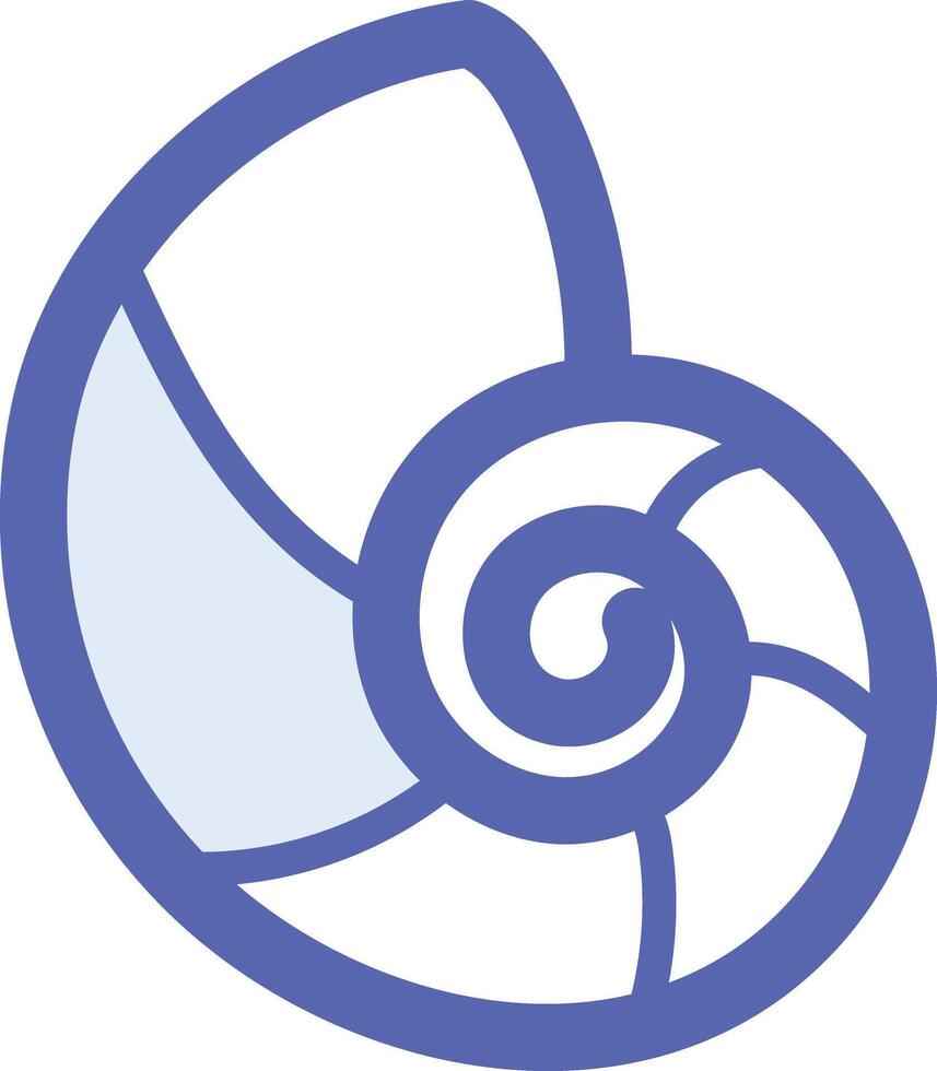 a blue and white shell icon vector