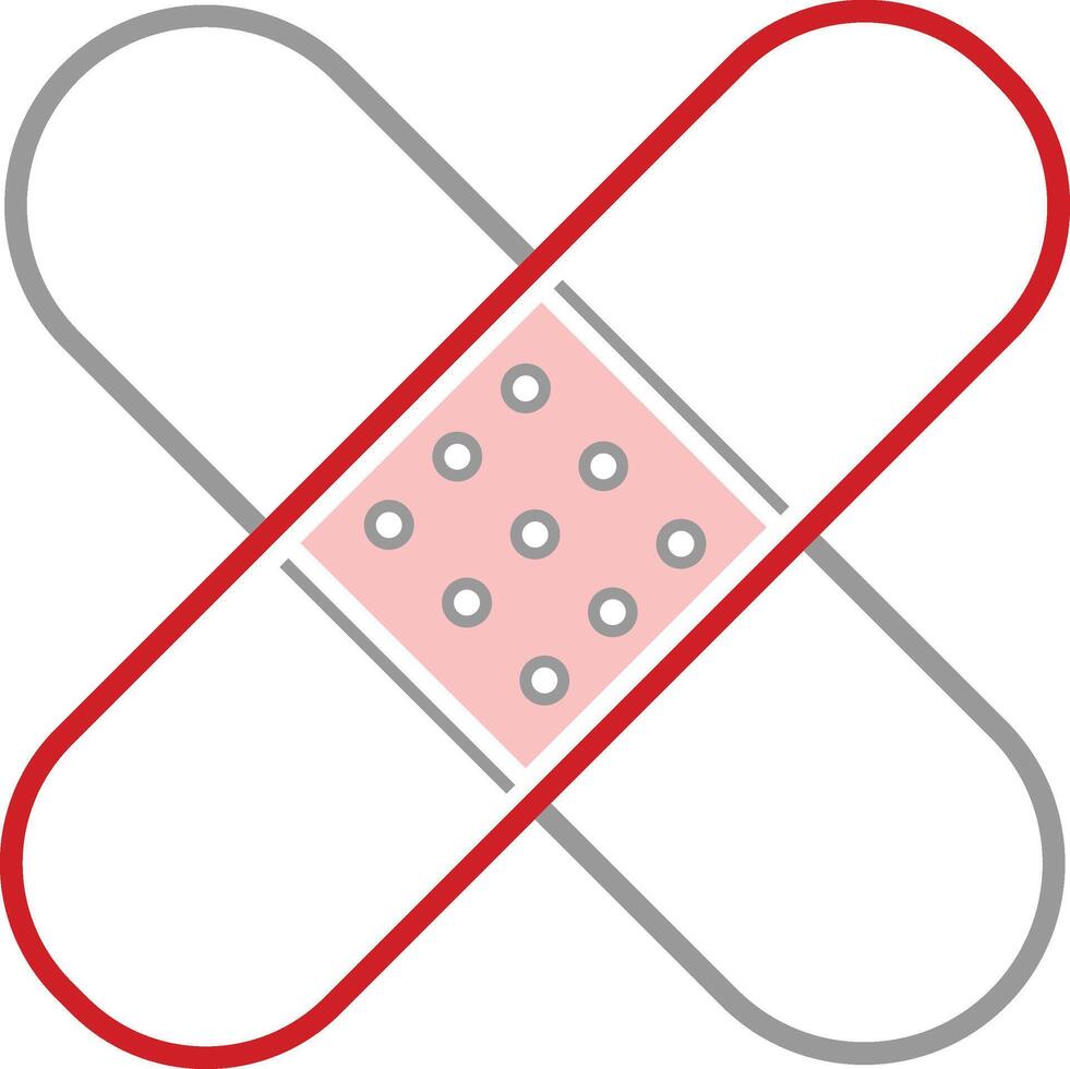 a bandage with a red cross on it vector