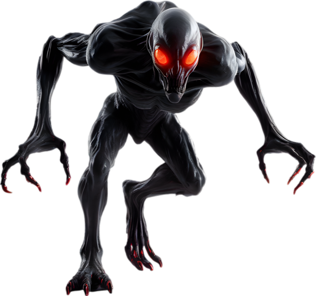 AI generated Close-up of a scary alien image. png
