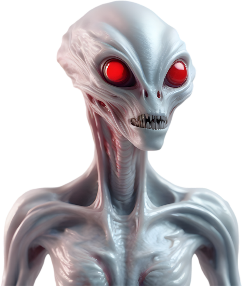 AI generated Close-up of a scary alien image. png