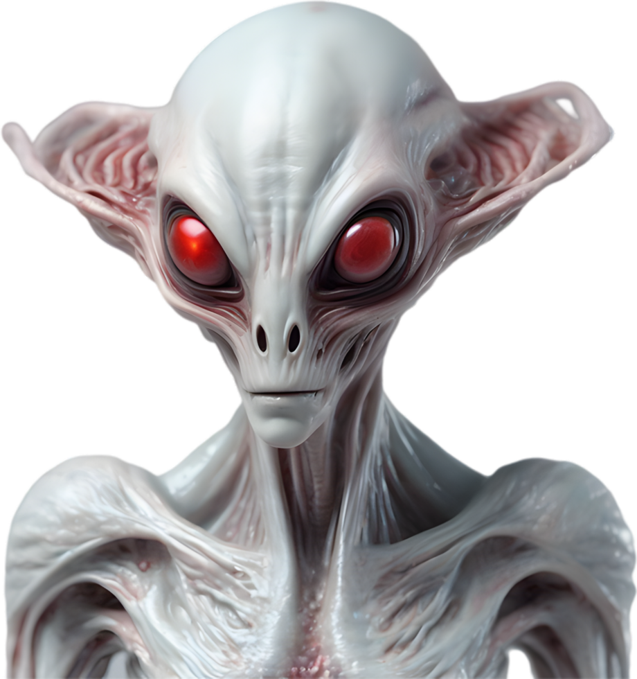 AI generated Close-up of a scary alien image. png