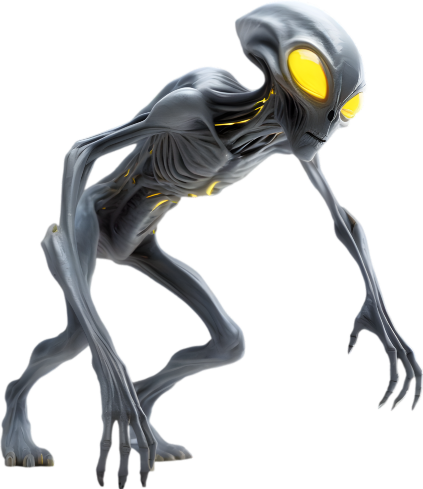 AI generated Close-up of a scary alien image. png