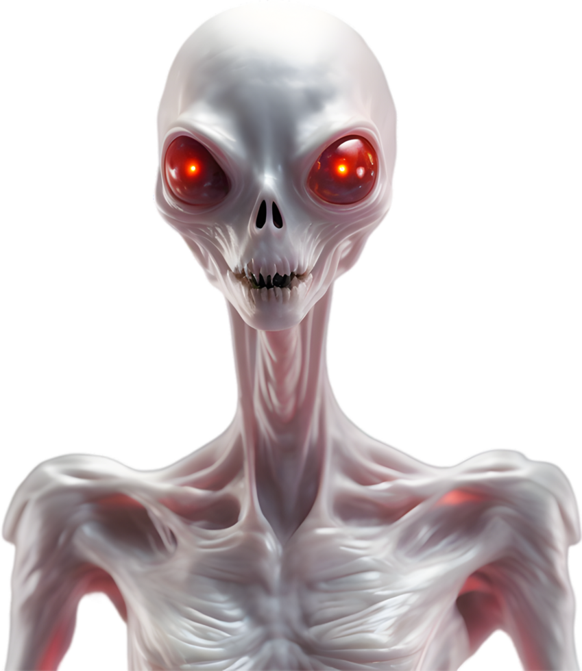 AI generated Close-up of a scary alien image. png