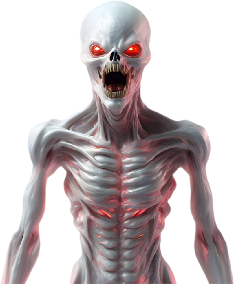 AI generated Close-up of a scary alien image. png