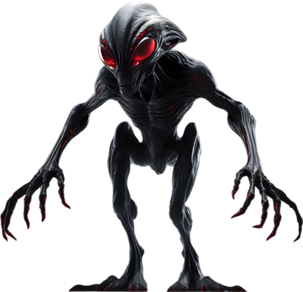 AI generated Close-up of a scary alien image. png