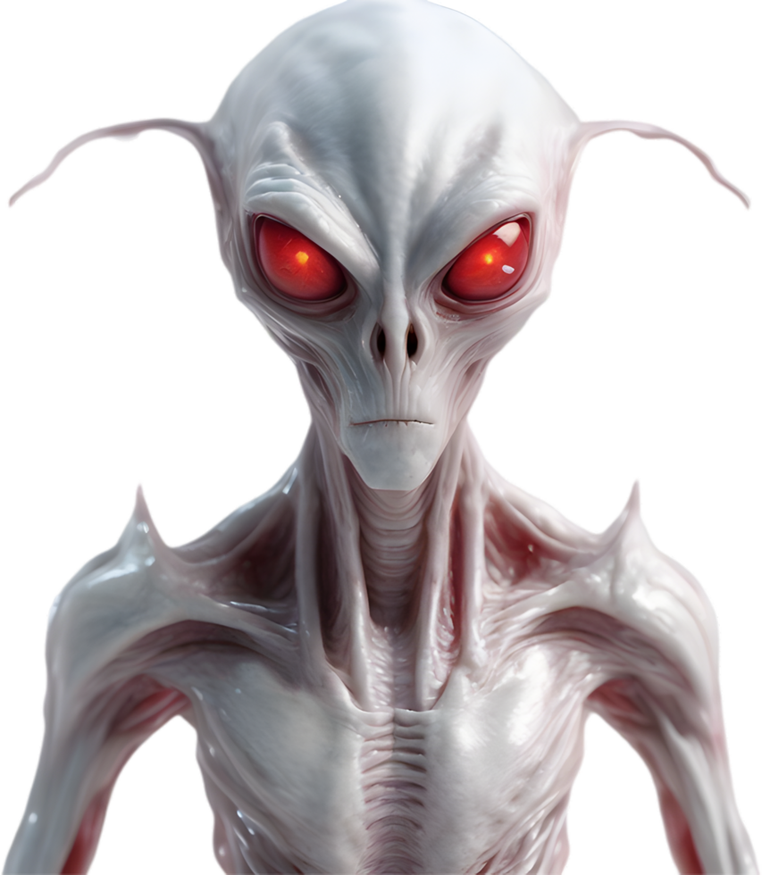 AI generated Close-up of a scary alien image. png