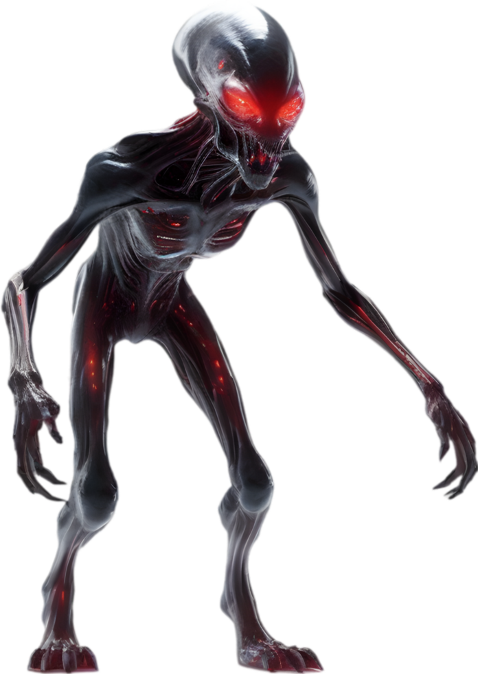 AI generated Close-up of a scary alien image. png