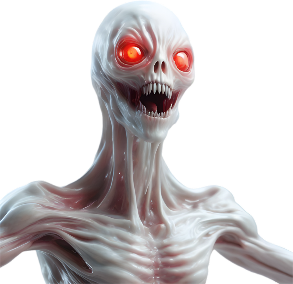 AI generated Close-up of a scary alien image. png