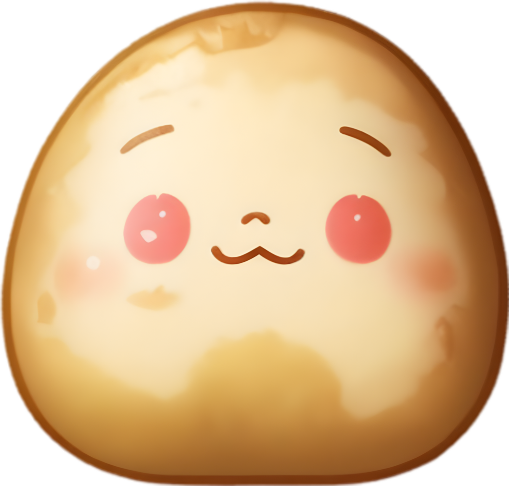 AI generated Cute Cartoon potato icon, Kawaii potato clipart. png