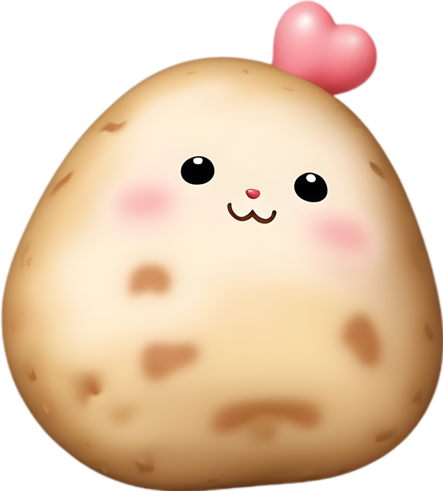 AI generated Cute Cartoon potato icon, Kawaii potato clipart. png