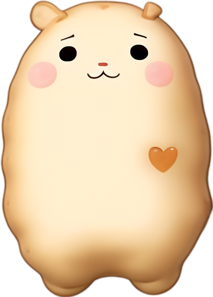 AI generated Cute Cartoon potato icon, Kawaii potato clipart. png