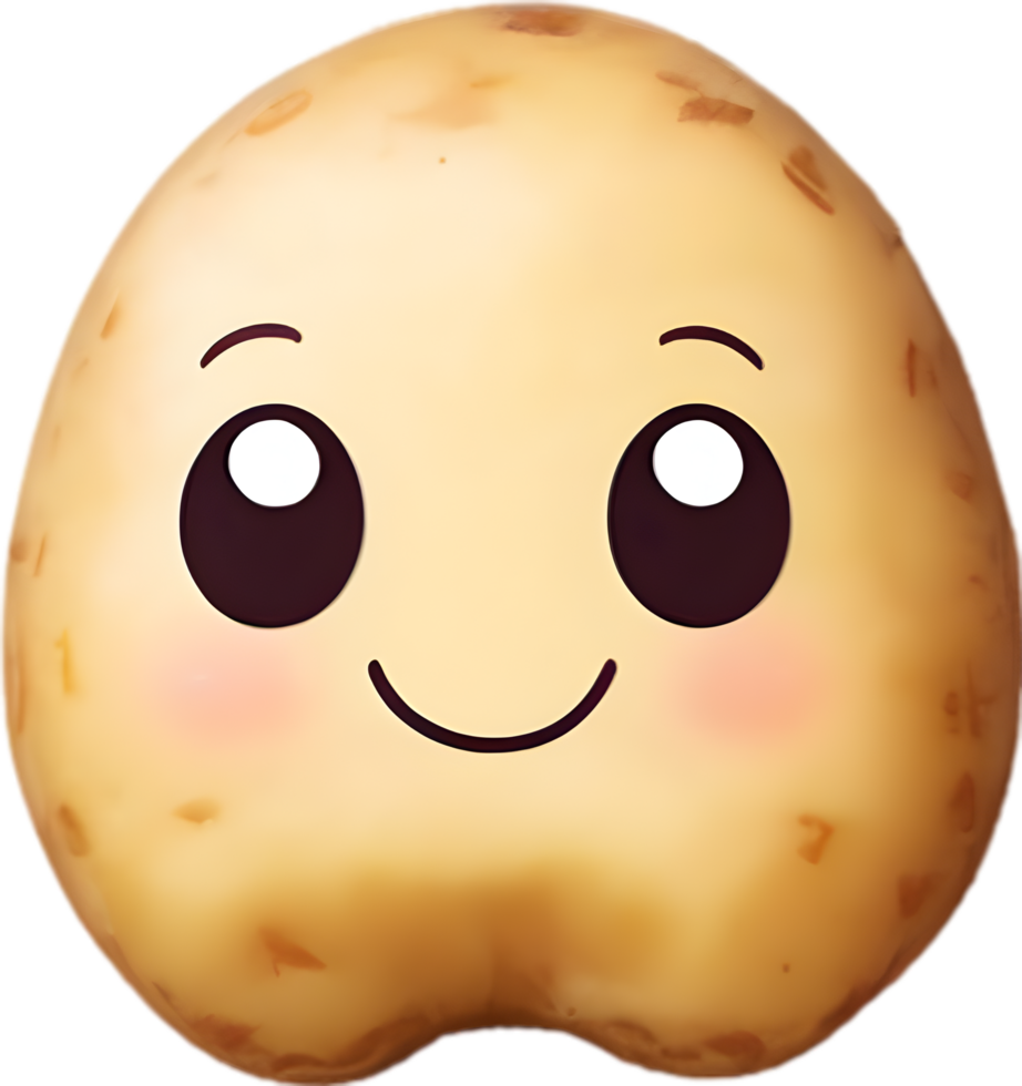 AI generated Cute Cartoon potato icon, Kawaii potato clipart. png