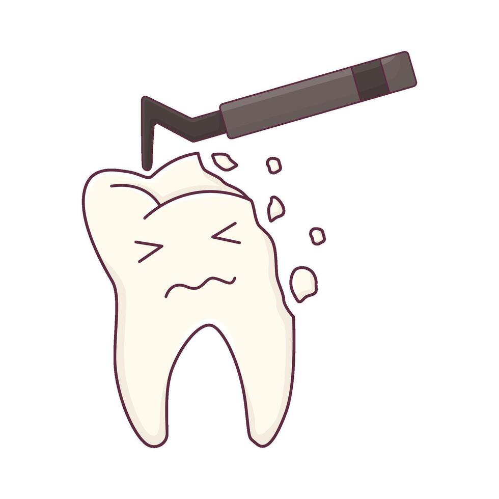Illustration of broken tooth vector