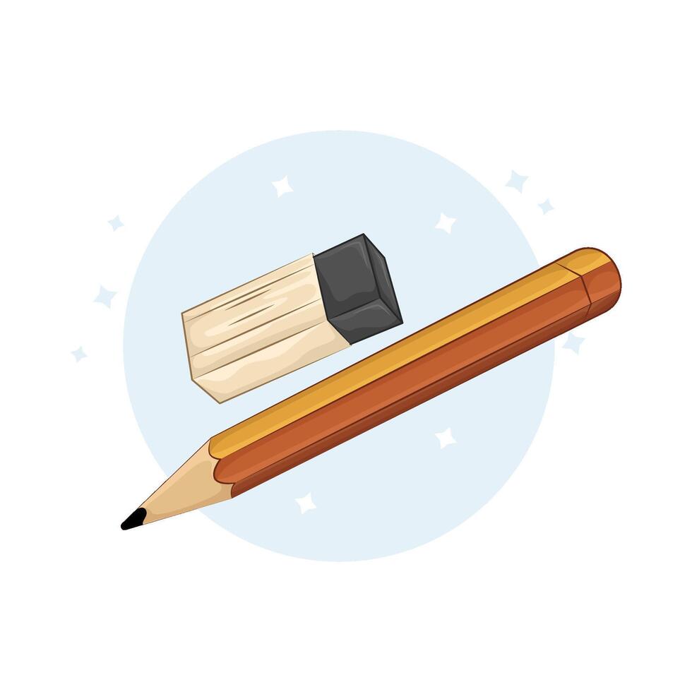 Illustration of pencil and eraser vector