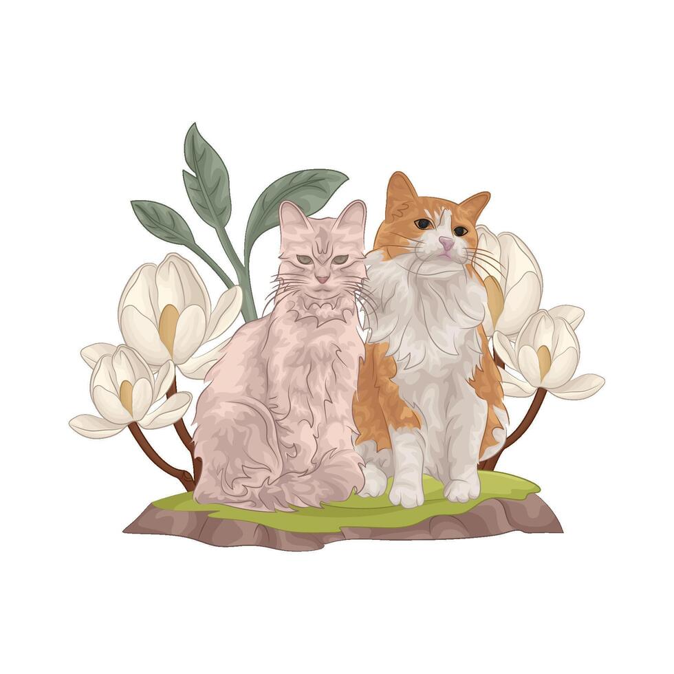 ilustración de sentado gato vector