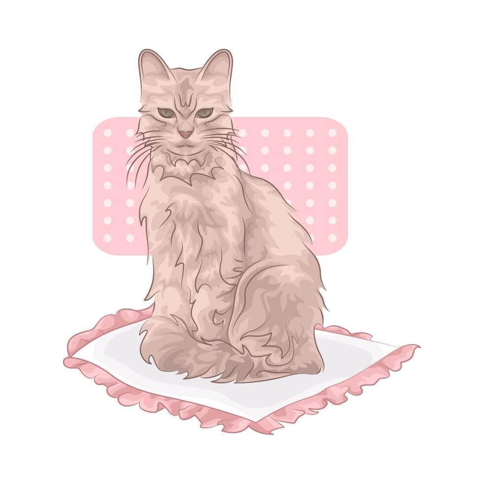 ilustración de sentado gato vector