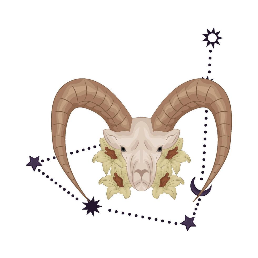 Illustration of Capricorn zodiac vector