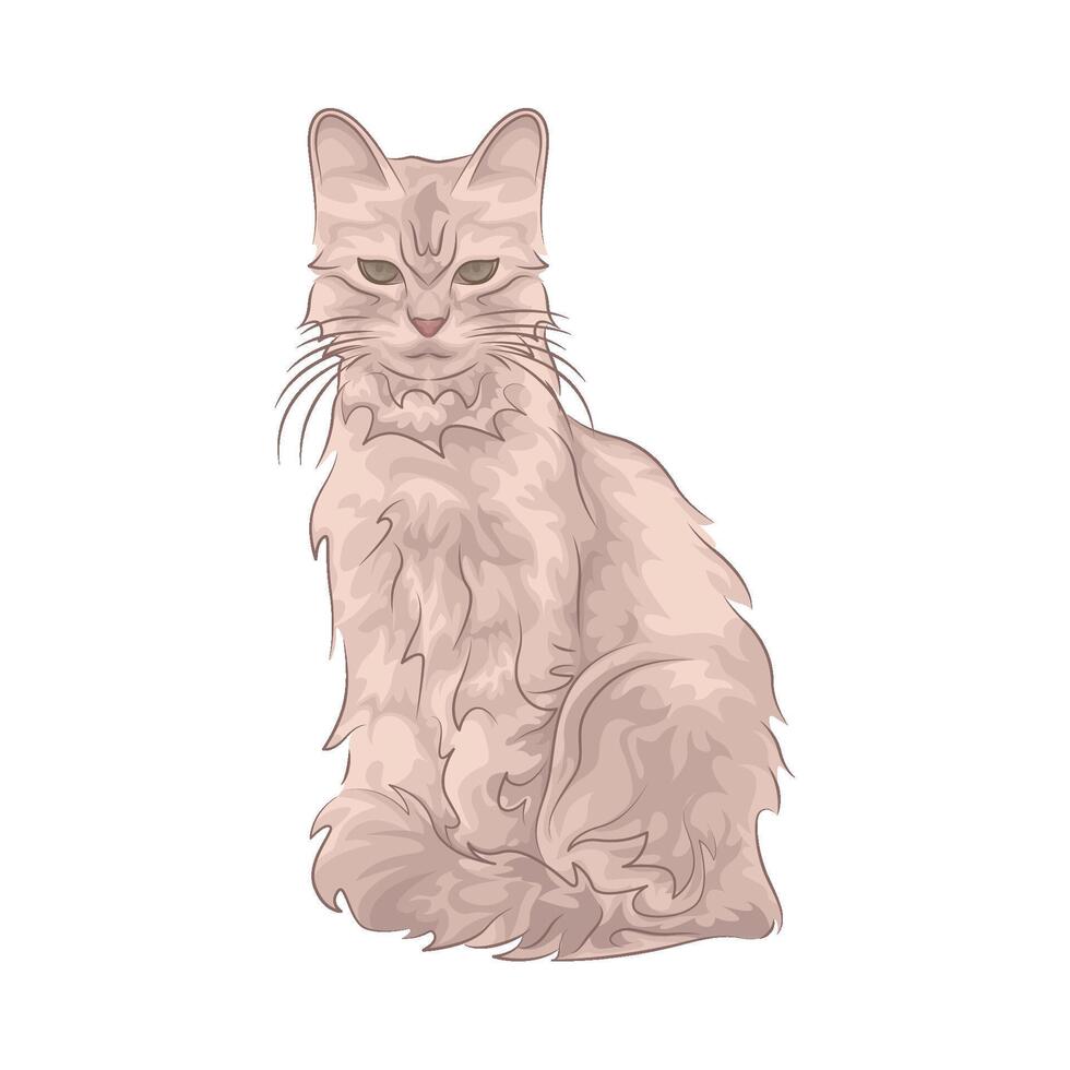 Illustration of sitting cat vector