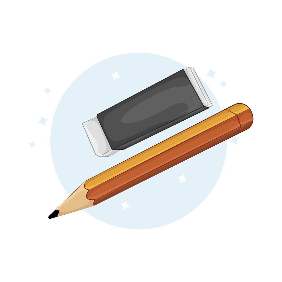 Illustration of pencil and eraser vector