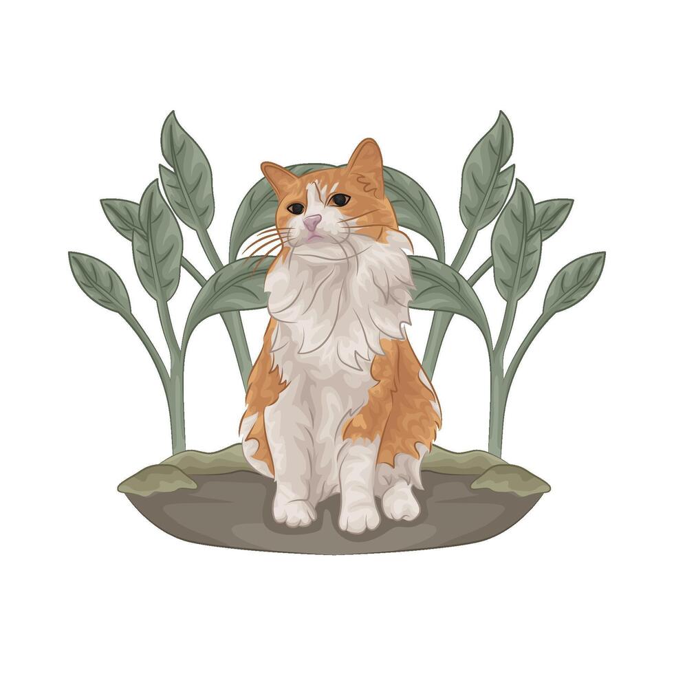 Illustration of sitting cat vector
