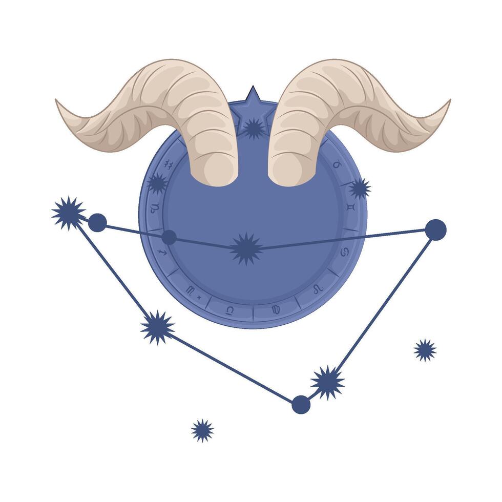 Illustration of Capricorn constellation vector