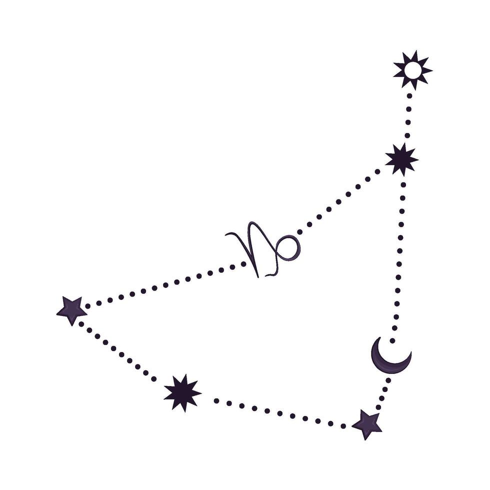 Illustration of Capricorn constellation vector