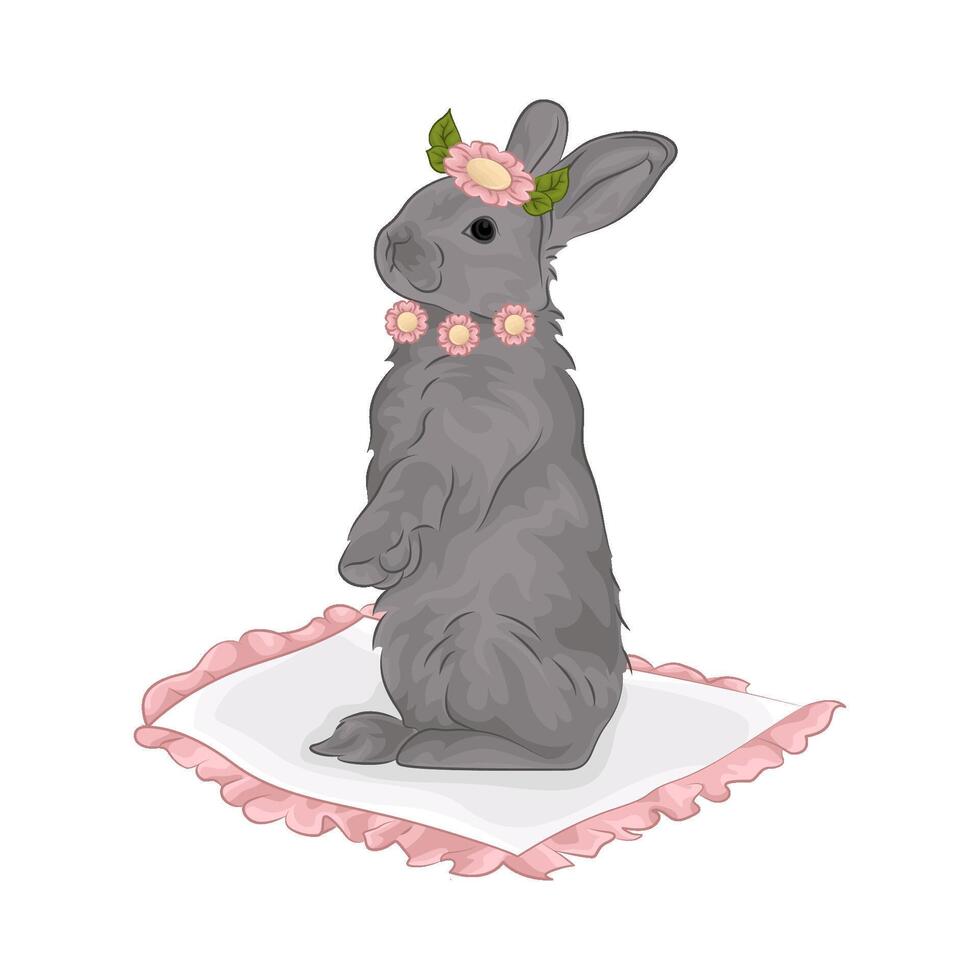 Illustration of standing rabbit vector