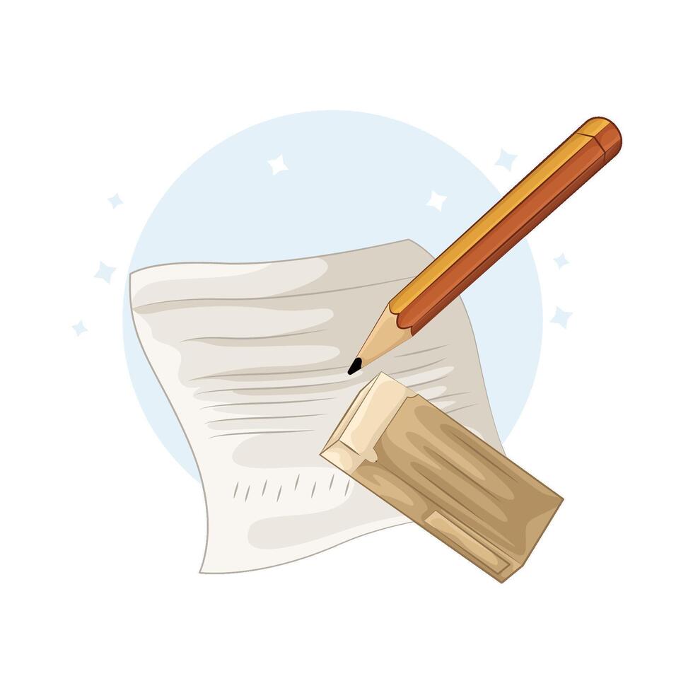 Illustration of pencil and eraser vector