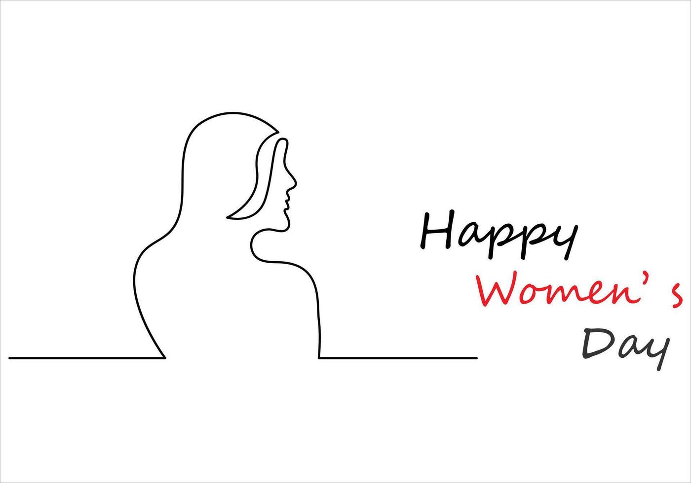 Continuous one line drawing of women's day out line vector art illustration