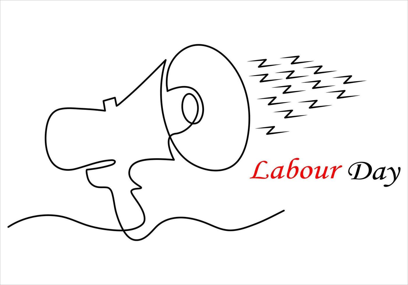 Continuous one line drawing of International labour day out line vector art illustration
