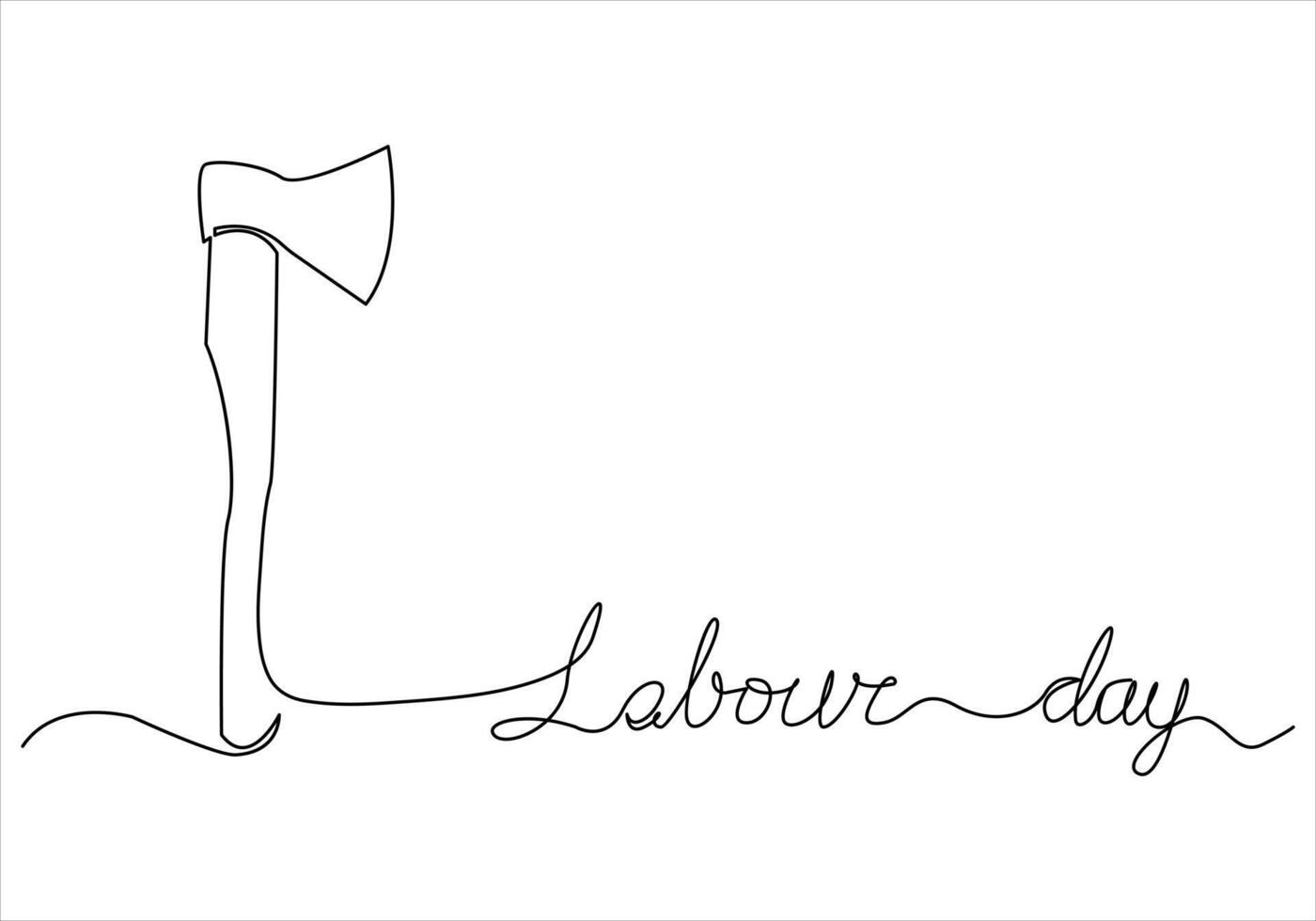 Continuous one line drawing of International labour day out line vector art illustration
