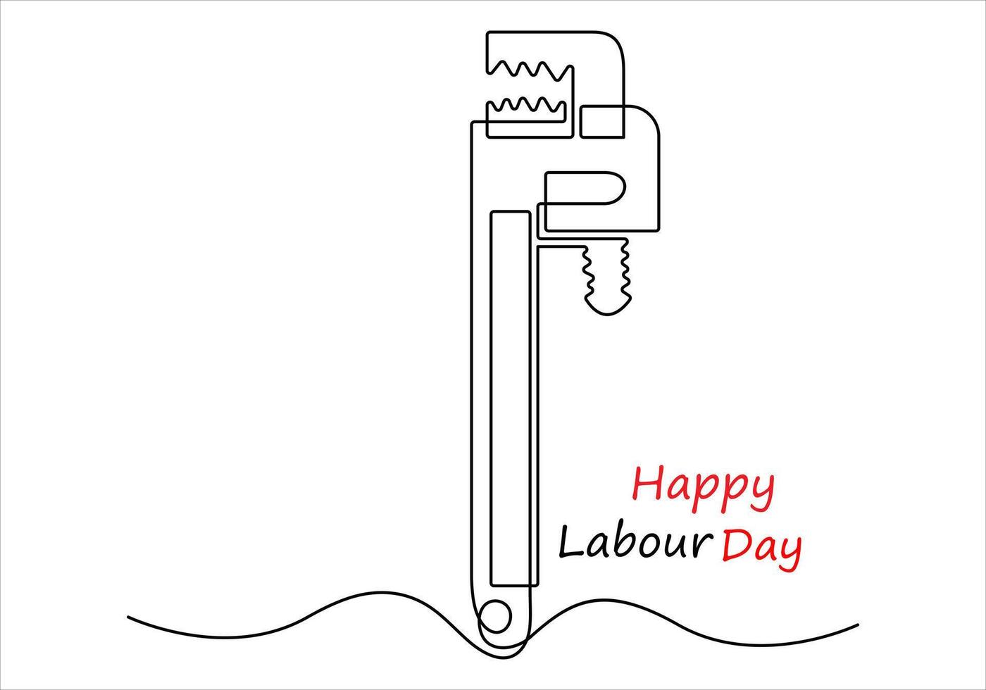 Continuous one line drawing of International labour day out line vector art illustration