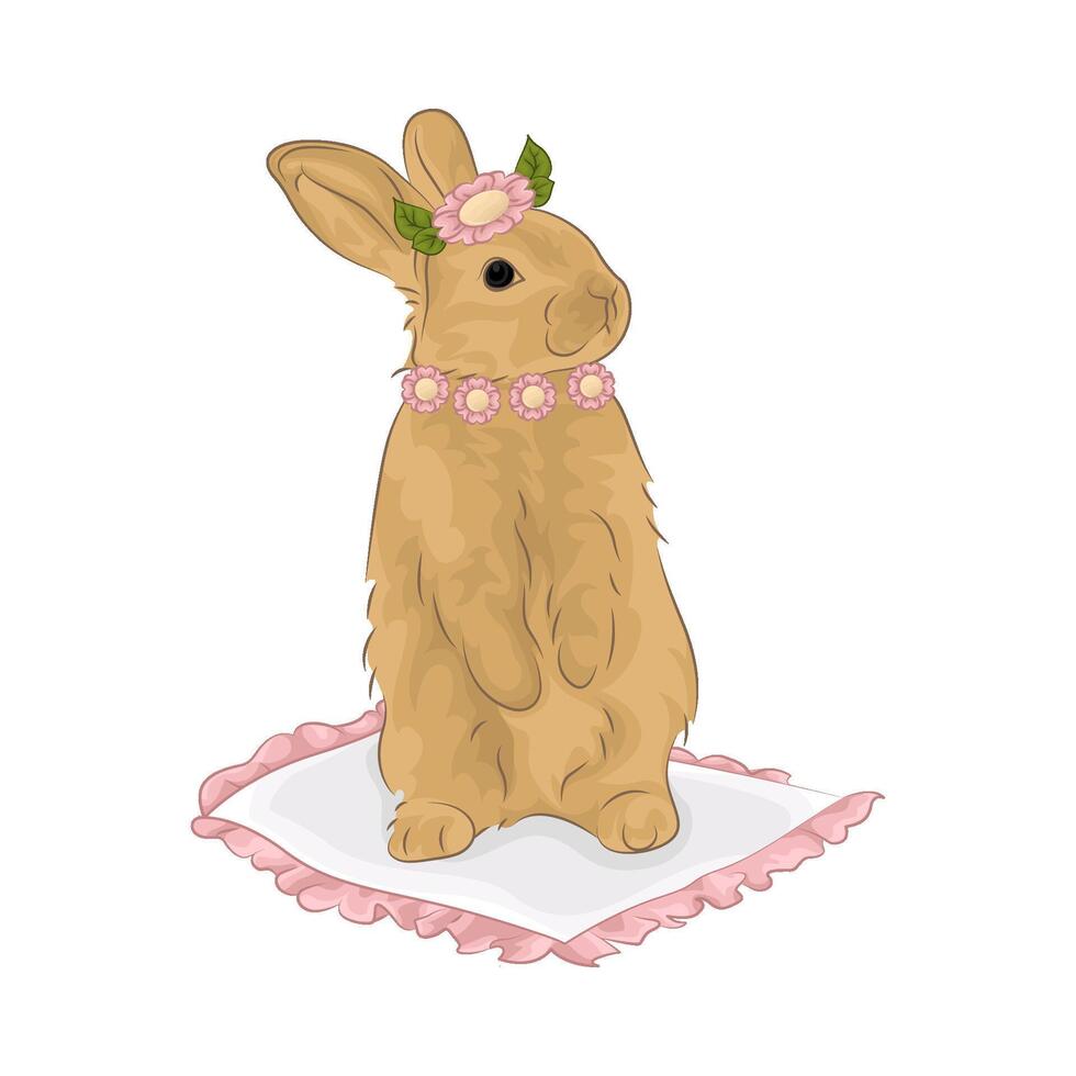 ilustración de en pie Conejo vector