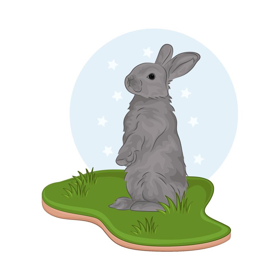 Illustration of standing rabbit vector