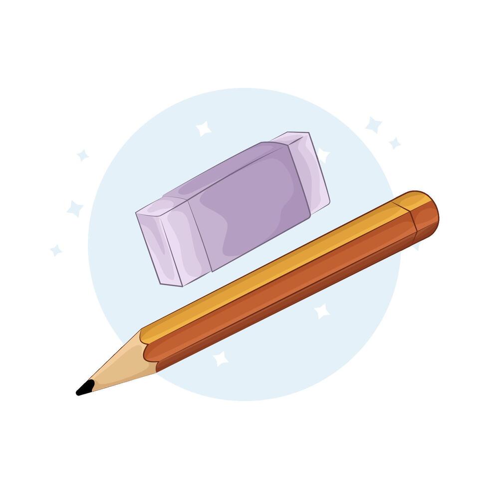 Illustration of pencil and eraser vector