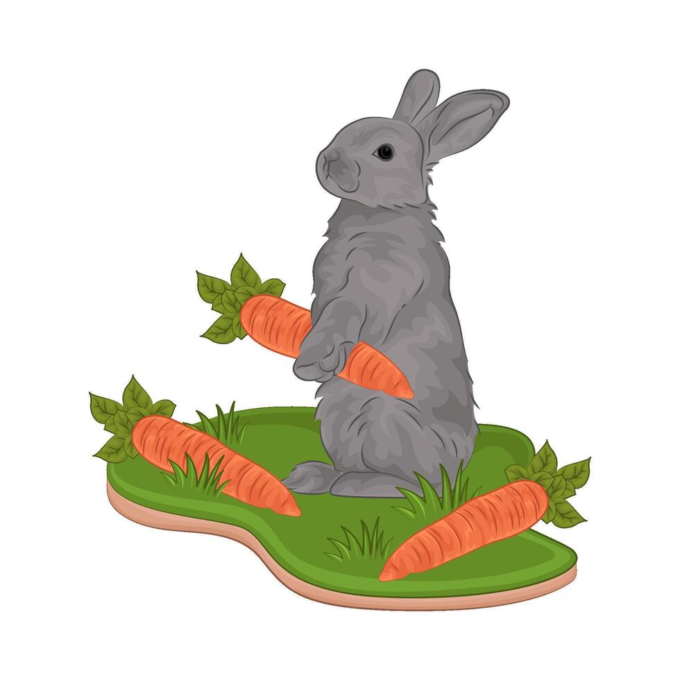 Illustration of standing rabbit vector