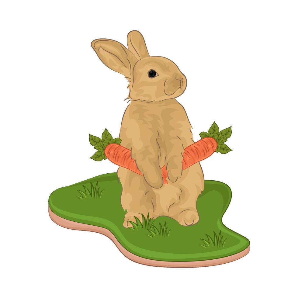 Illustration of standing rabbit vector