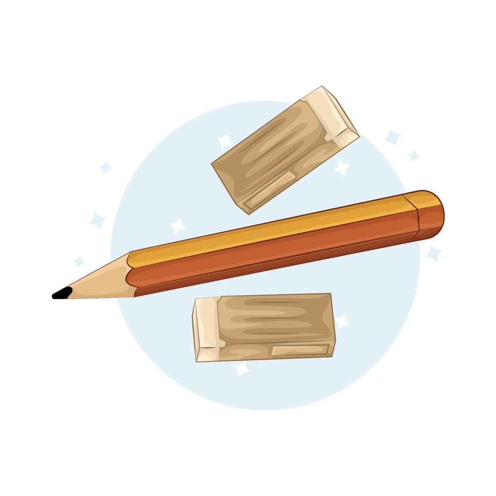 Illustration of pencil and eraser vector