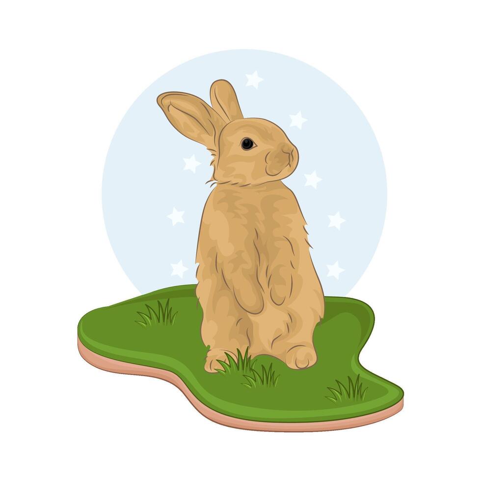 Illustration of standing rabbit vector