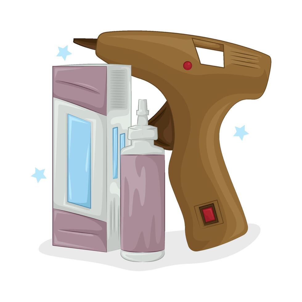 ilustración de pegamento pistola vector