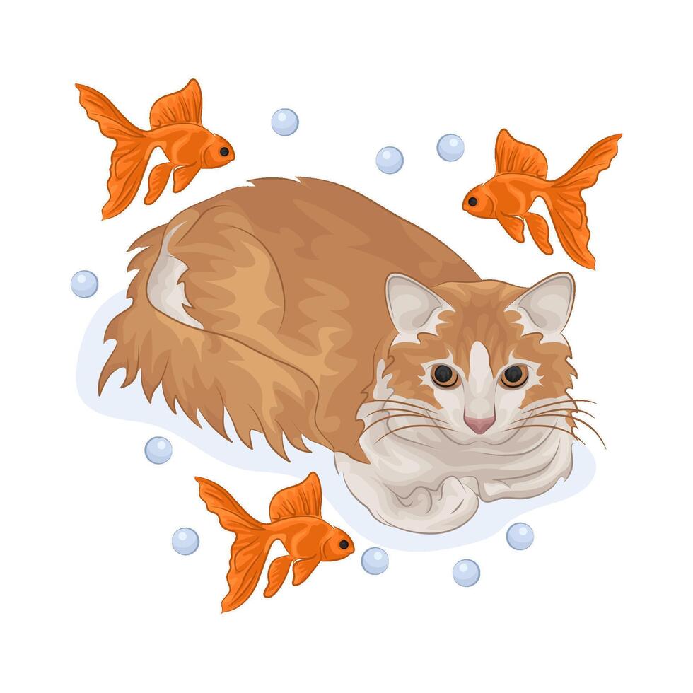 ilustración de gato vector